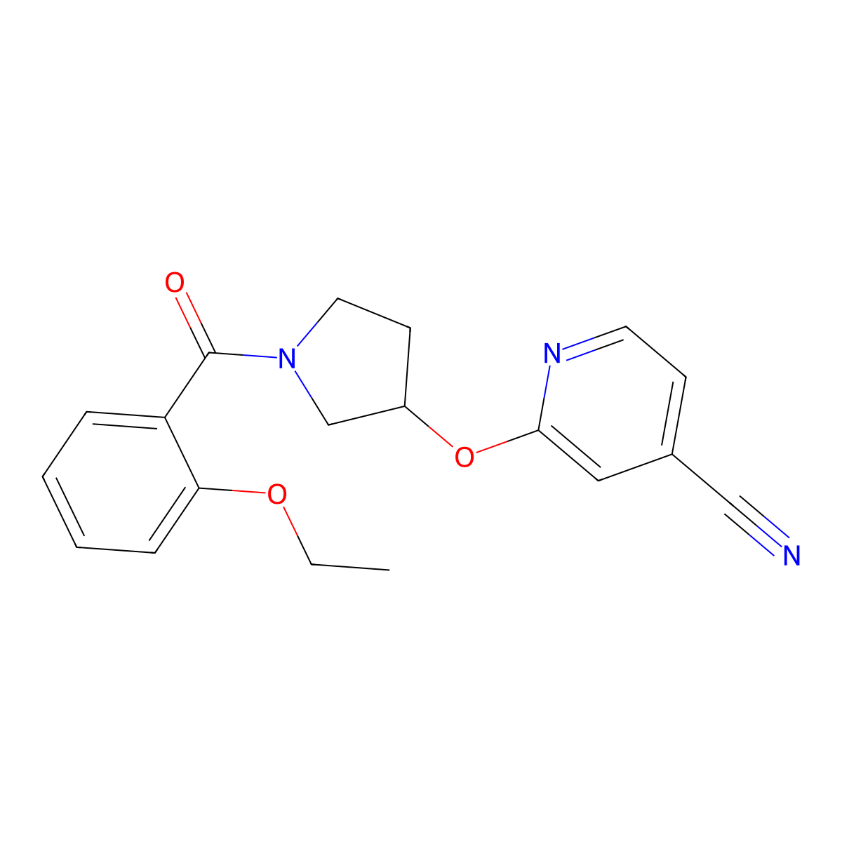 2-((1-(2-Ethoxybenzoyl)pyrrolidin-3-yl)oxy)isonicotinonitrile molecular structure, CAS 1903283-34-0