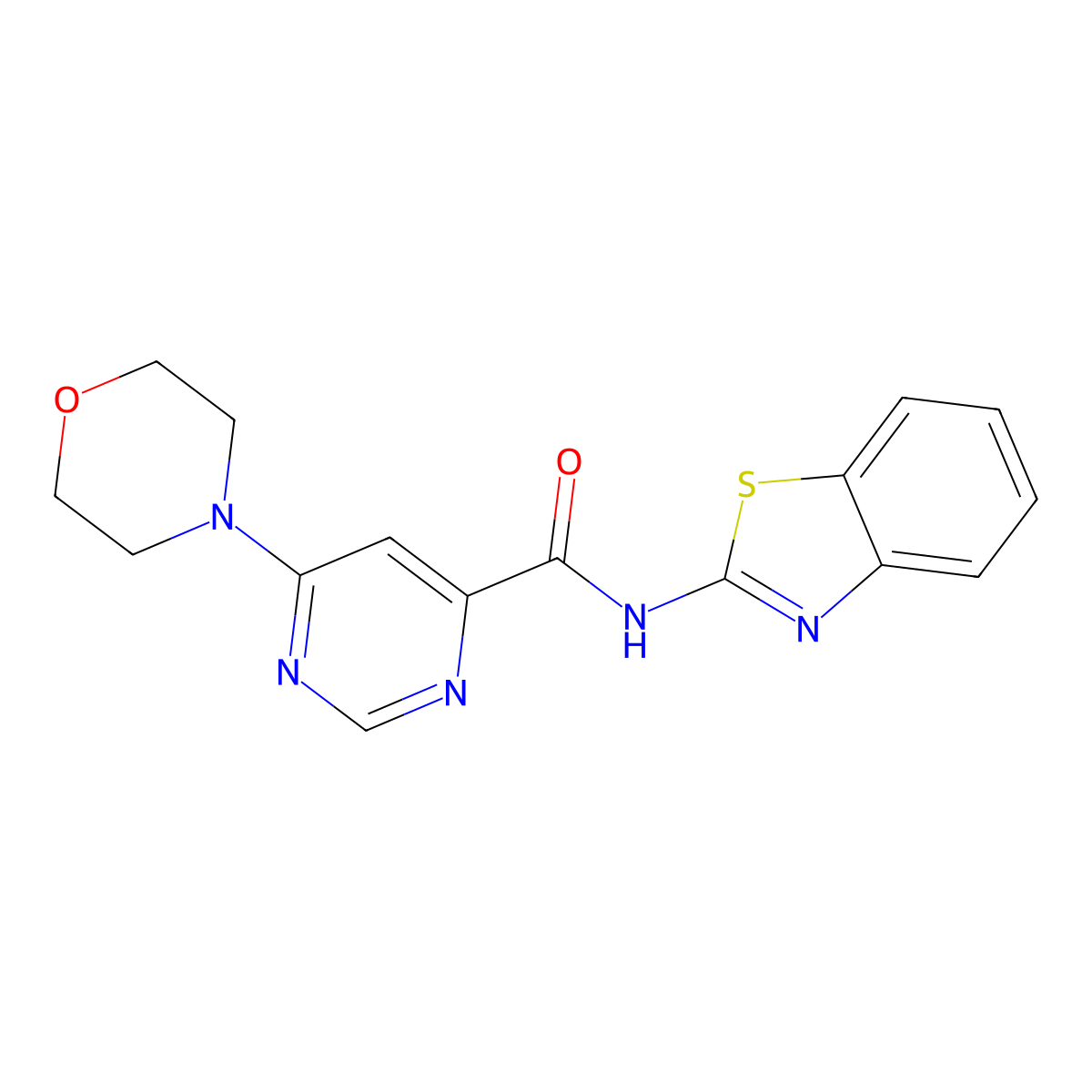 N-(benzo[d]thiazol-2-yl)-6-morpholinopyrimidine-4-carboxamide molecular structure, CAS 1903285-20-0