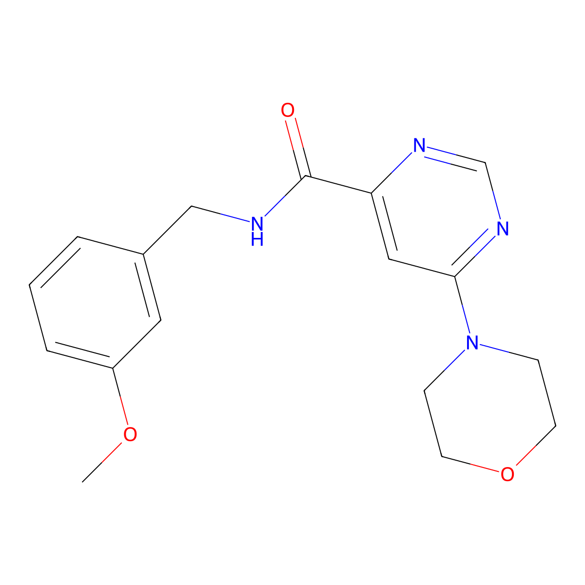 N-(3-methoxybenzyl)-6-morpholinopyrimidine-4-carboxamide molecular structure, CAS 1903285-35-7