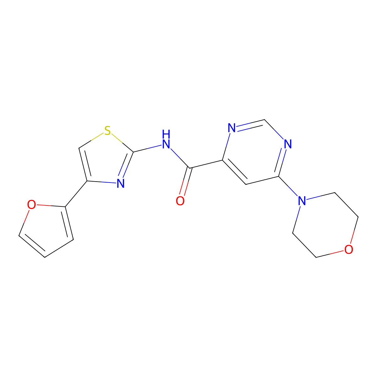 N-(4-(furan-2-yl)thiazol-2-yl)-6-morpholinopyrimidine-4-carboxamide molecular structure, CAS 1903285-55-1