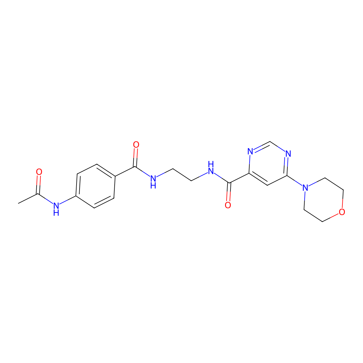 N-(2-(4-acetamidobenzamido)ethyl)-6-morpholinopyrimidine-4-carboxamide molecular structure, CAS 1903285-67-5