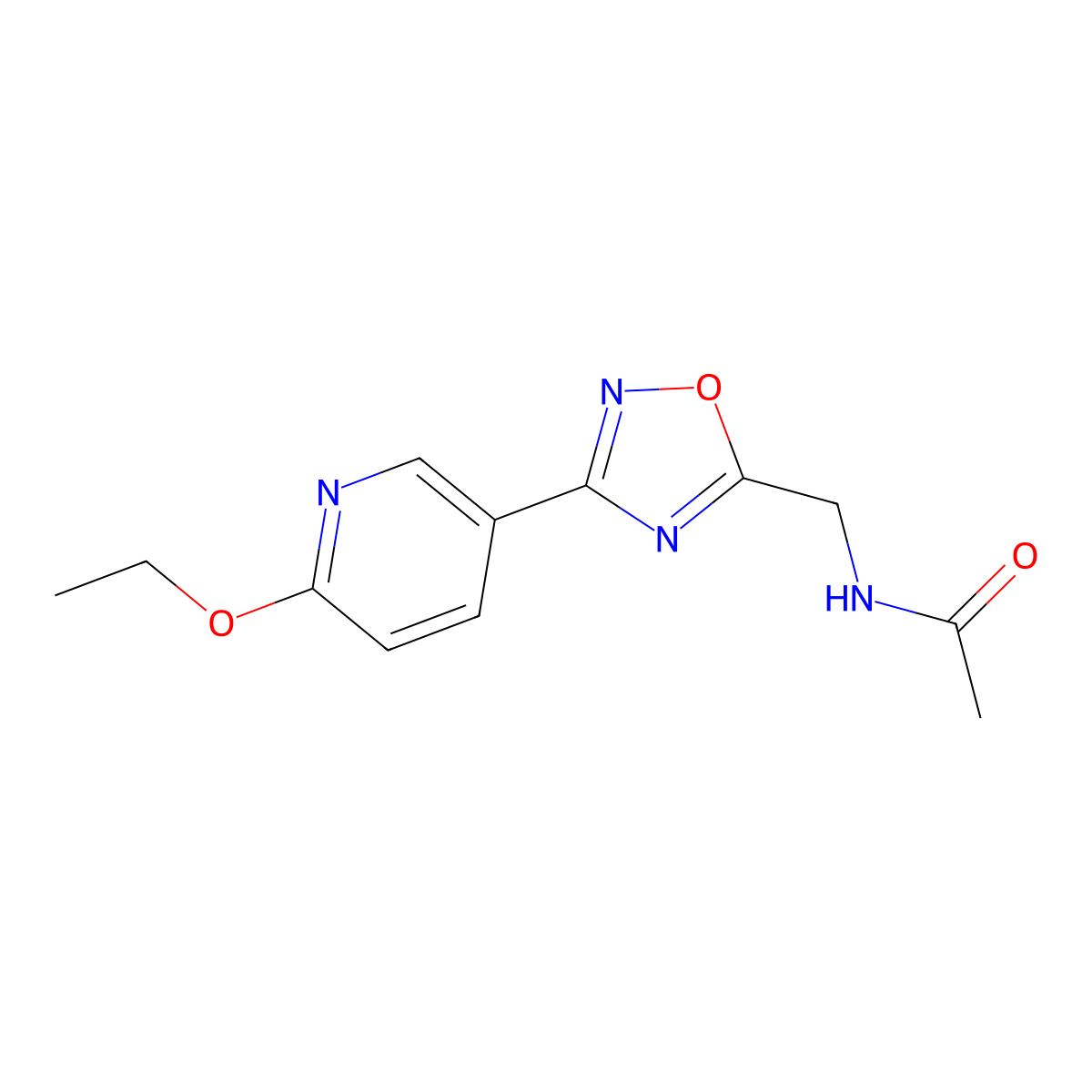 N-((3-(6-ethoxypyridin-3-yl)-1,2,4-oxadiazol-5-yl)methyl)acetamide molecular structure, CAS 1903287-43-3
