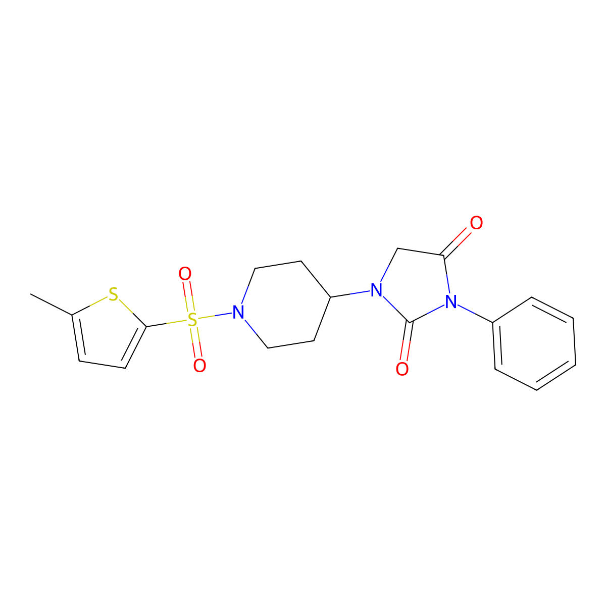 1-{1-[(5-Methylthiophen-2-yl)sulfonyl]piperidin-4-yl}-3-phenylimidazolidine-2,4-dione molecular structure, CAS 1903289-69-9