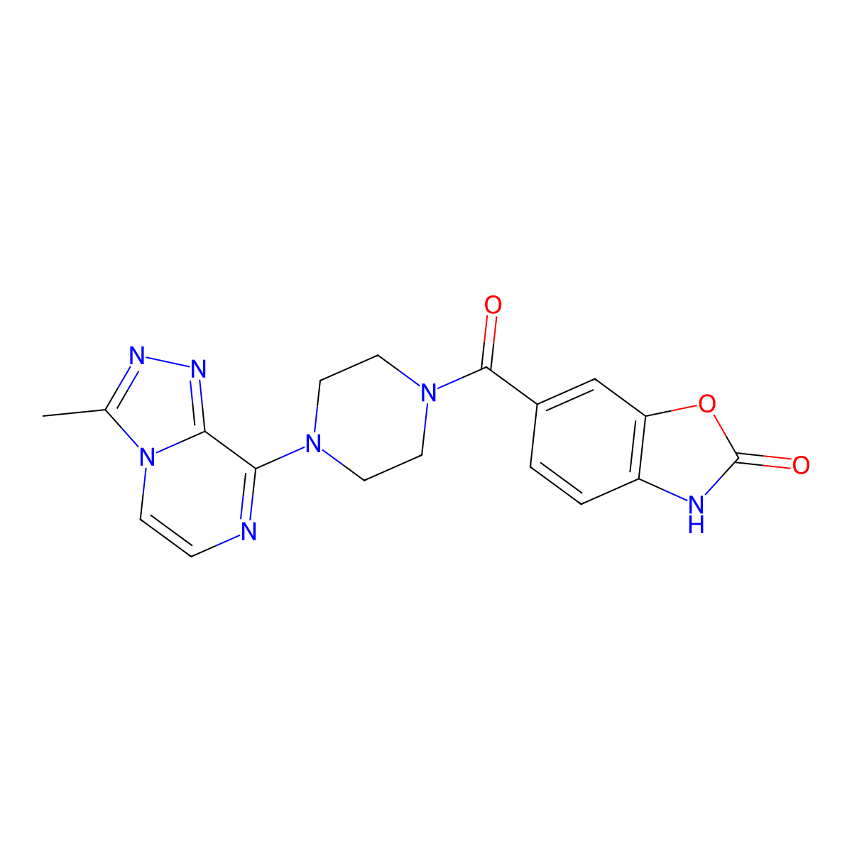 6-(4-(3-methyl-[1,2,4]triazolo[4,3-a]pyrazin-8-yl)piperazine-1-carbonyl)benzo[d]oxazol-2(3H)-one molecular structure, CAS 1903290-54-9