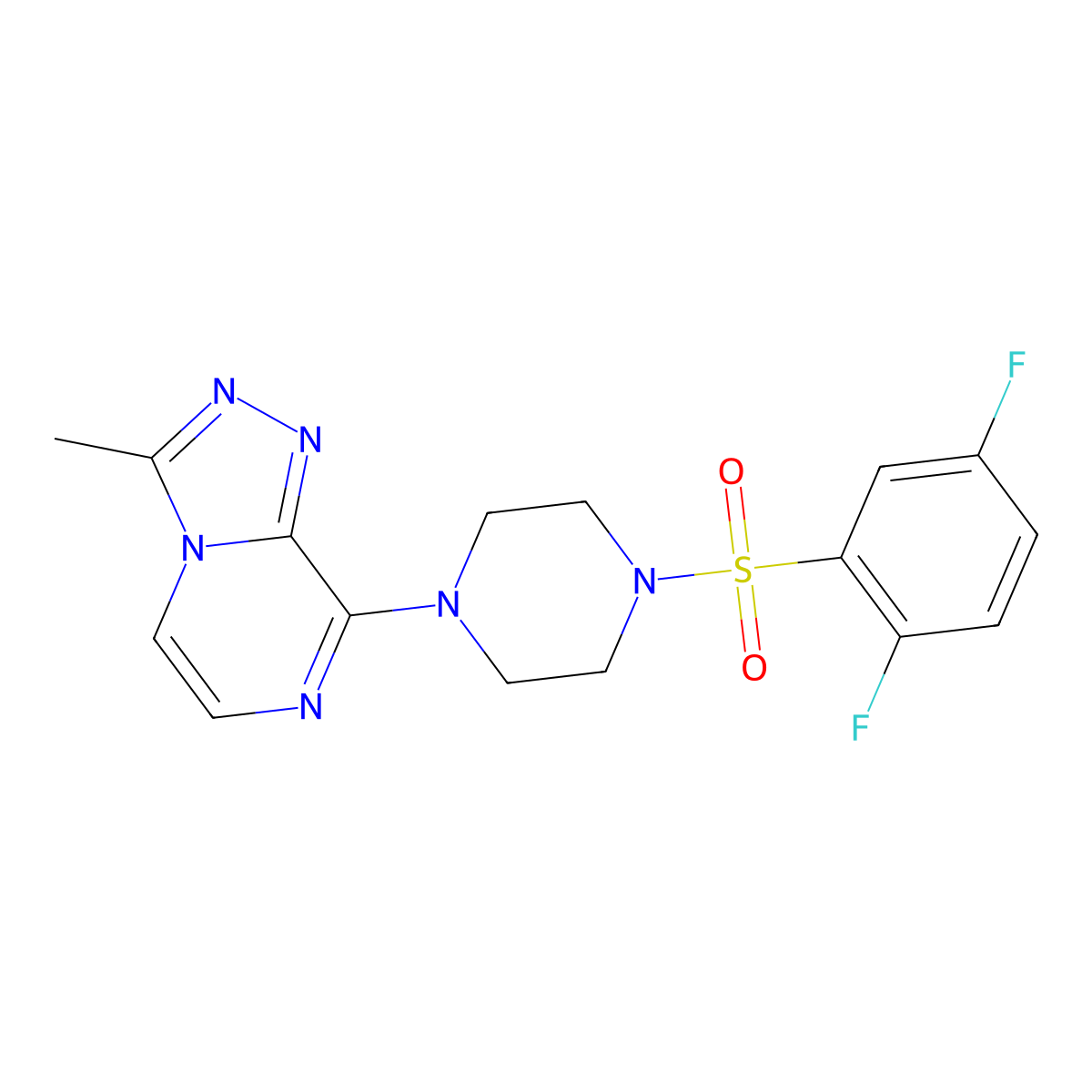 8-(4-((2,5-Difluorophenyl)sulfonyl)piperazin-1-yl)-3-methyl-[1,2,4]triazolo[4,3-a]pyrazine molecular structure, CAS 1903290-63-0