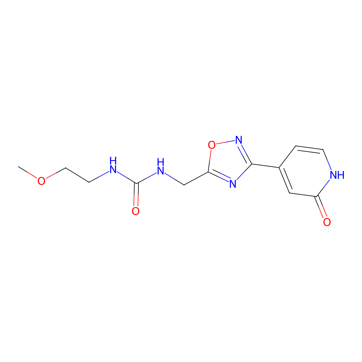 1-(2-Methoxyethyl)-3-((3-(2-oxo-1,2-dihydropyridin-4-yl)-1,2,4-oxadiazol-5-yl)methyl)urea molecular structure, CAS 1903290-77-6
