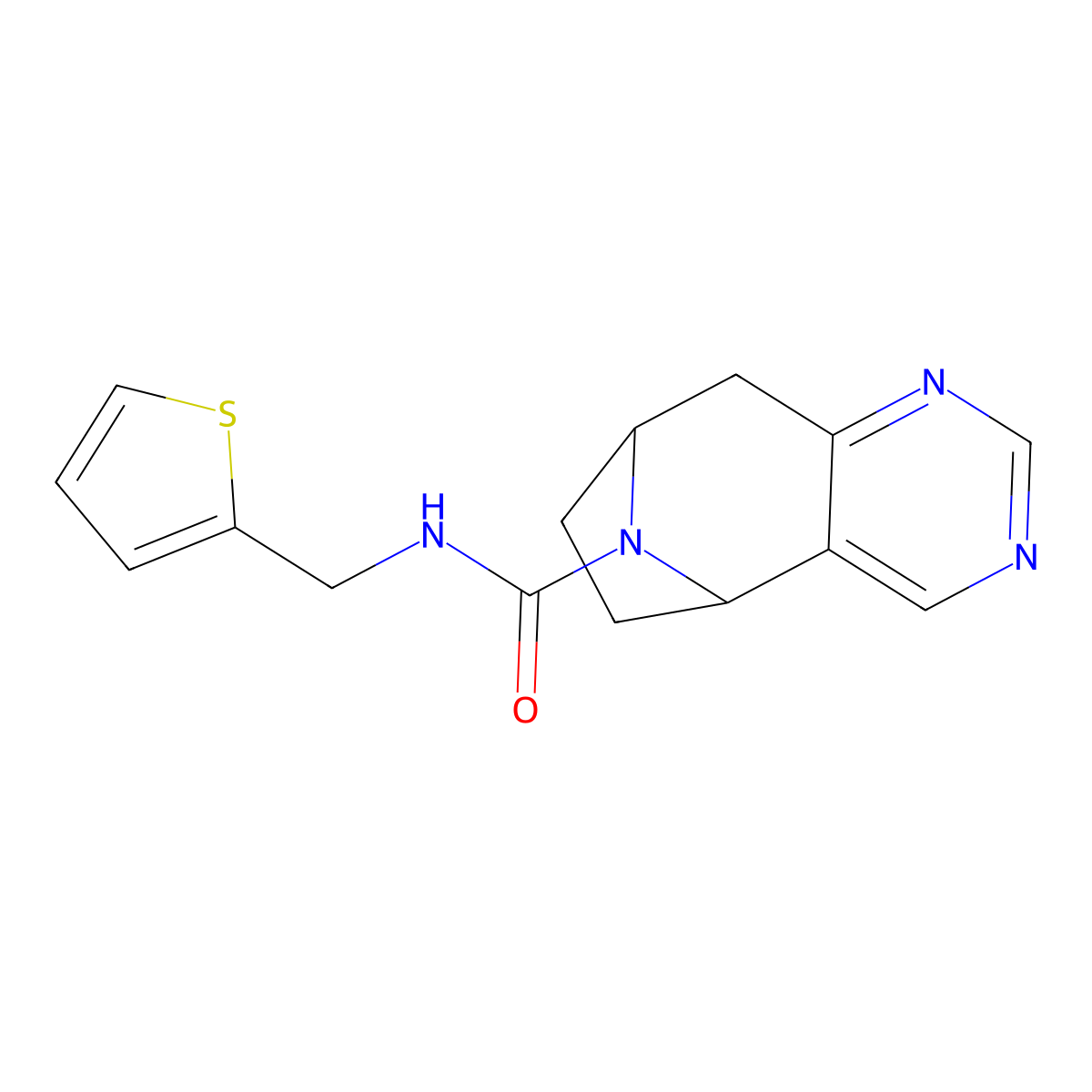 N-[(thiophen-2-yl)methyl]-4,6,12-triazatricyclo[7.2.1.0^{2,7}]dodeca-2(7),3,5-triene-12-carboxamide molecular structure, CAS 1903291-87-1