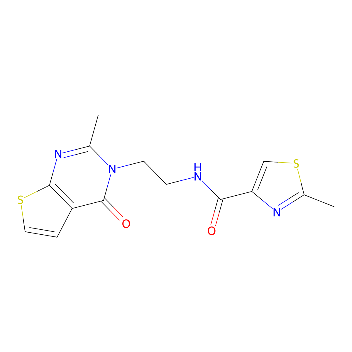 2-methyl-N-(2-(2-methyl-4-oxothieno[2,3-d]pyrimidin-3(4H)-yl)ethyl)thiazole-4-carboxamide molecular structure, CAS 1903293-07-1