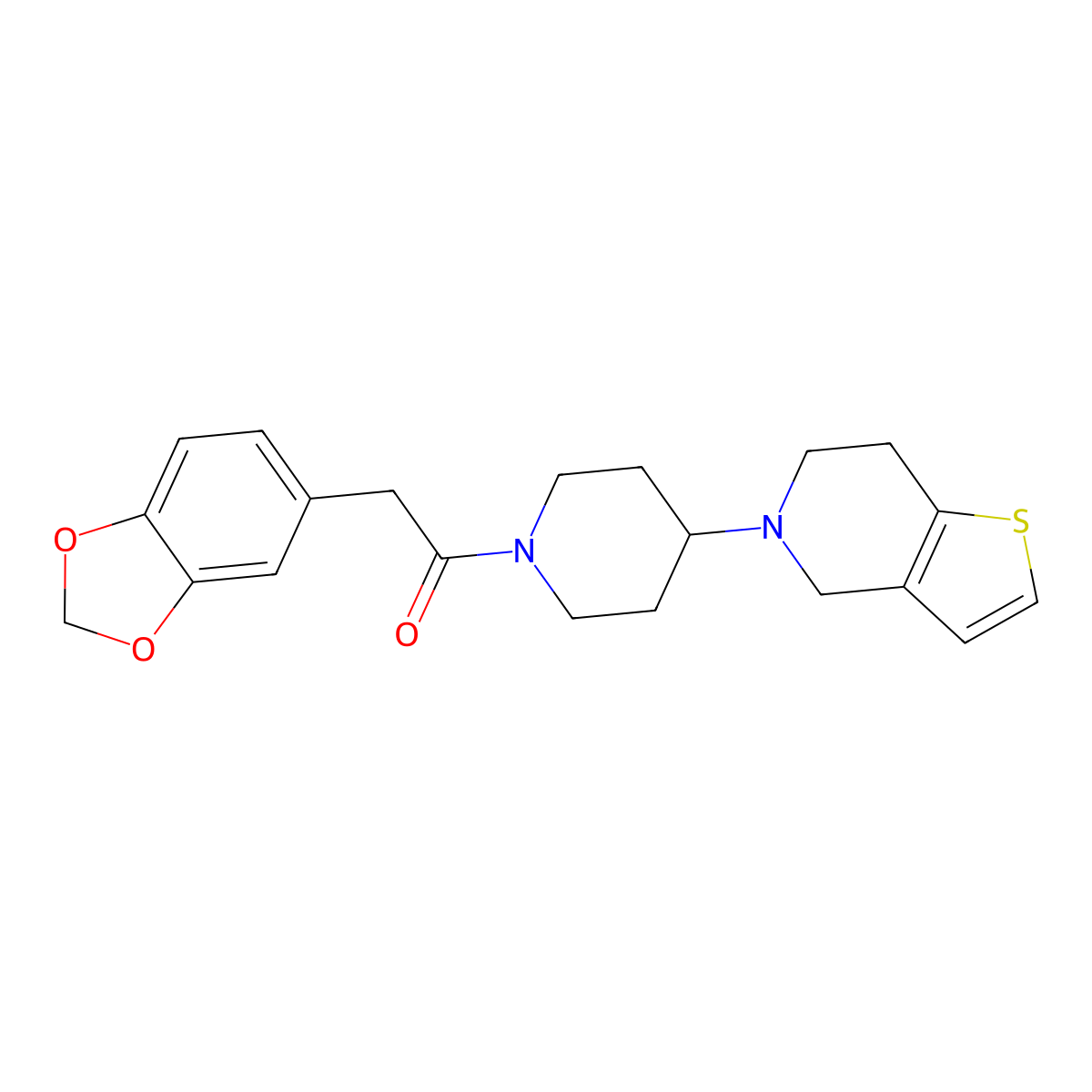 2-(benzo[d][1,3]dioxol-5-yl)-1-(4-(6,7-dihydrothieno[3,2-c]pyridin-5(4H)-yl)piperidin-1-yl)ethanone molecular structure, CAS 1903295-51-1