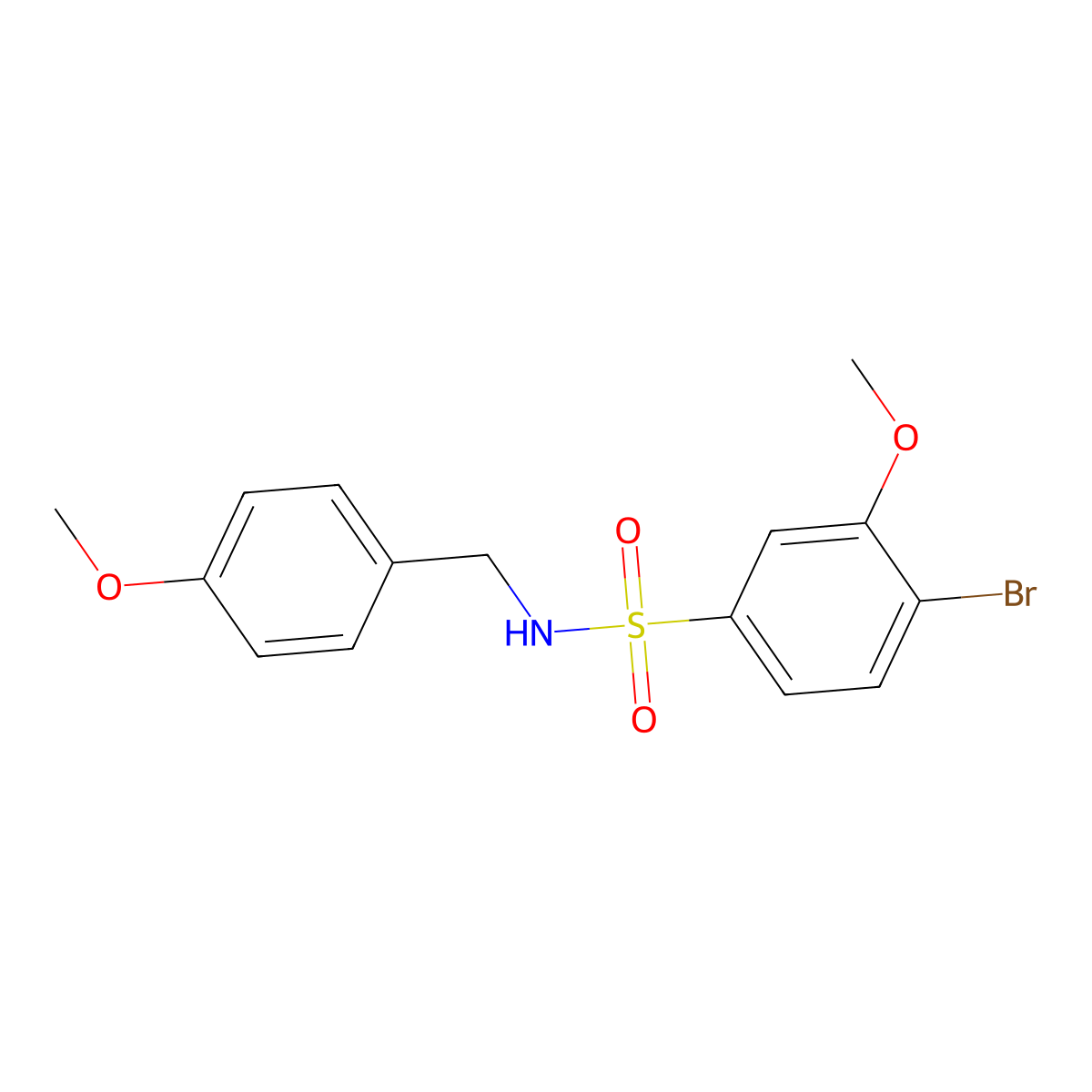 4-bromo-3-methoxy-N-(4-methoxybenzyl)benzenesulfonamide molecular structure, CAS 1903296-45-6