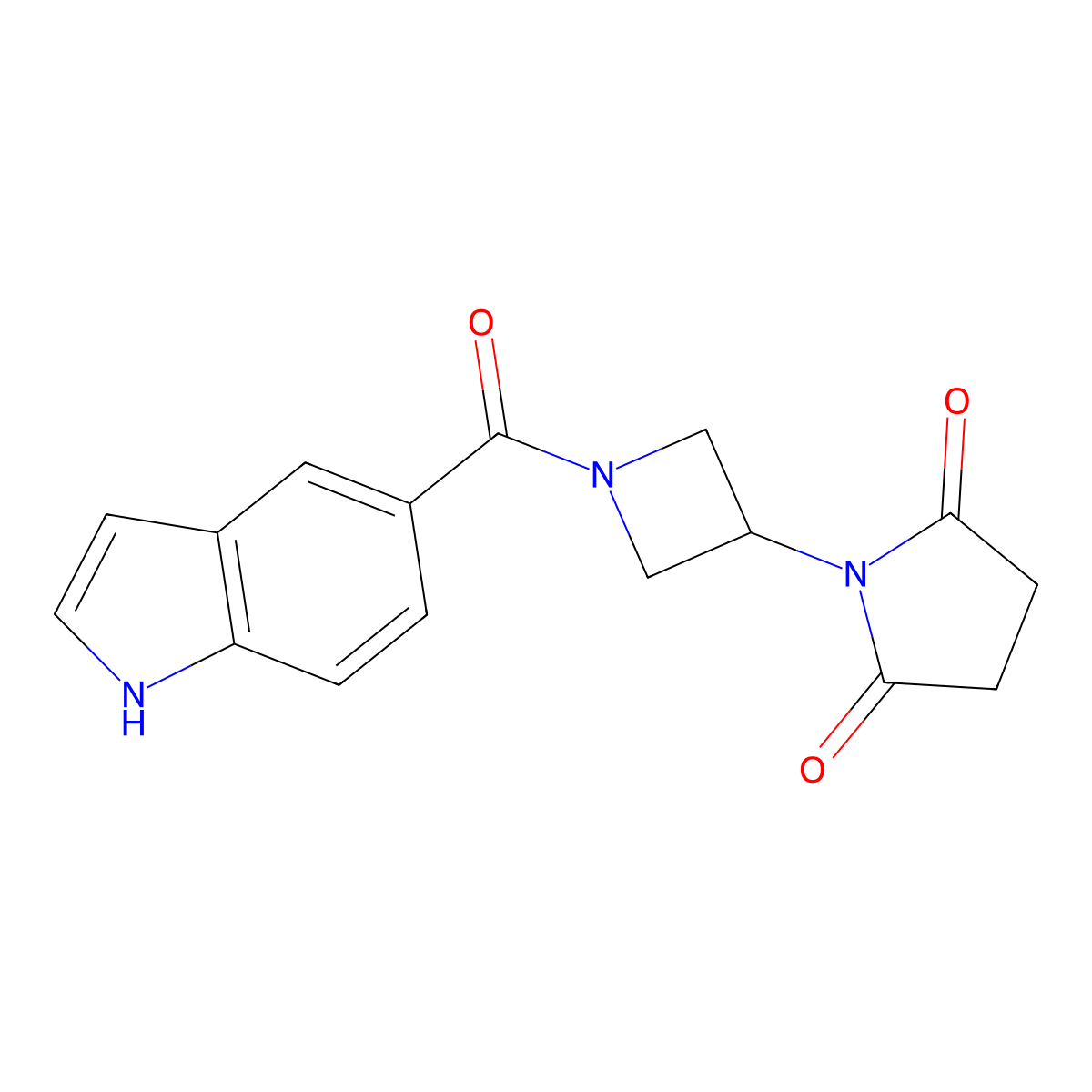 1-[1-(1H-indole-5-carbonyl)azetidin-3-yl]pyrrolidine-2,5-dione molecular structure, CAS 1903296-51-4