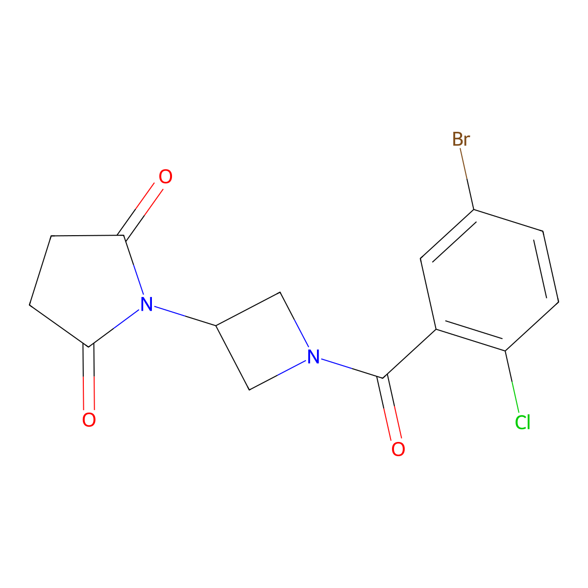 1-[1-(5-Bromo-2-chlorobenzoyl)azetidin-3-yl]pyrrolidine-2,5-dione molecular structure, CAS 1903296-61-6