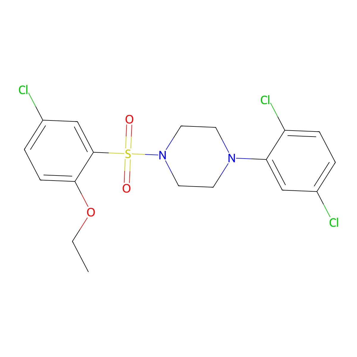 1-((5-Chloro-2-ethoxyphenyl)sulfonyl)-4-(2,5-dichlorophenyl)piperazine molecular structure, CAS 1903296-77-4
