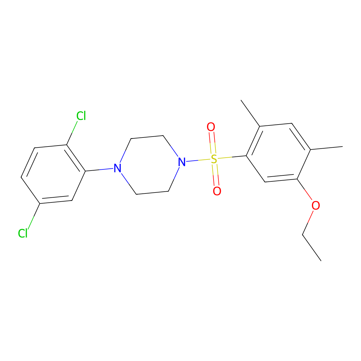 1-(2,5-Dichlorophenyl)-4-(5-ethoxy-2,4-dimethylbenzenesulfonyl)piperazine molecular structure, CAS 1903296-82-1