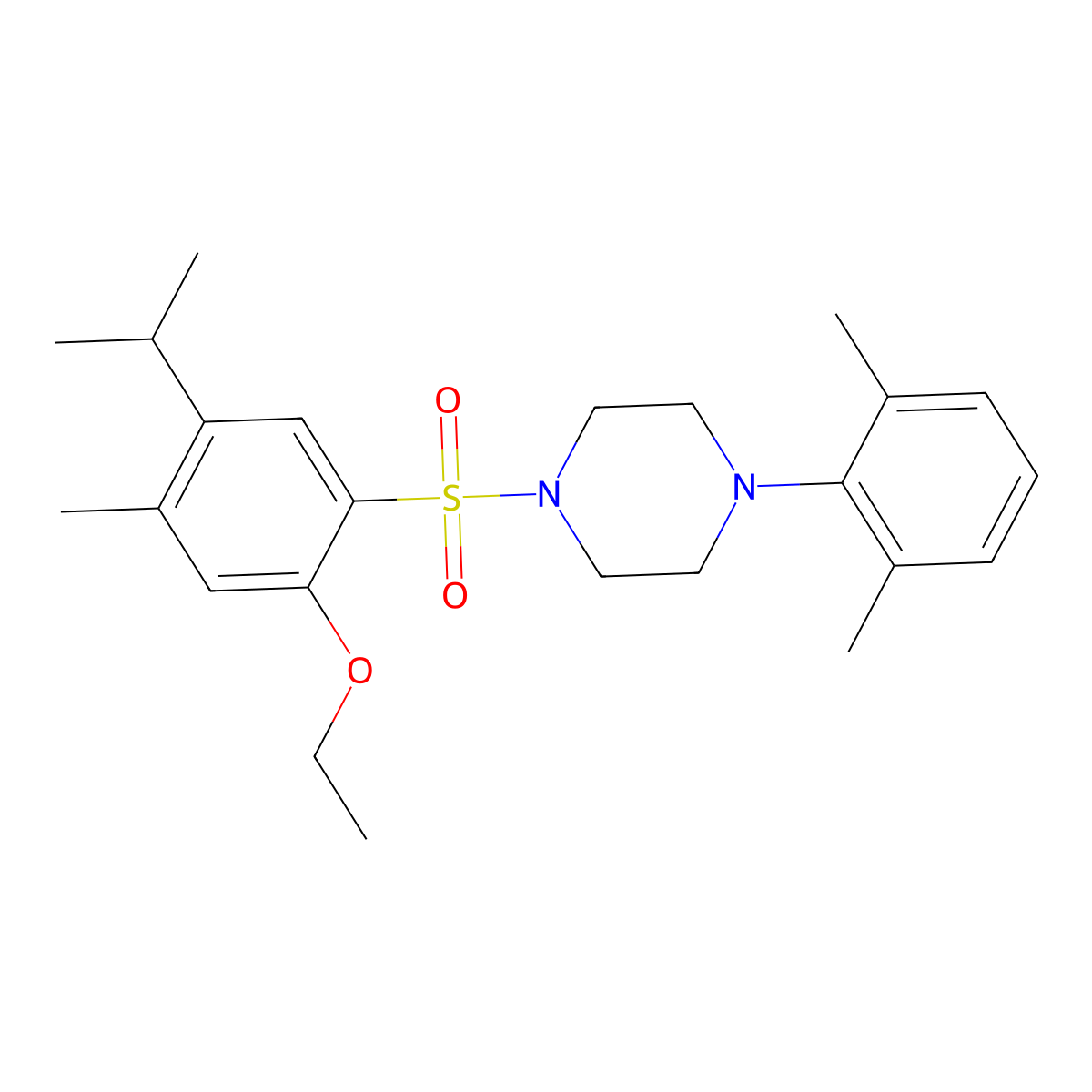 1-(2,6-Dimethylphenyl)-4-[2-ethoxy-4-methyl-5-(propan-2-yl)benzenesulfonyl]piperazine molecular structure, CAS 1903297-09-5