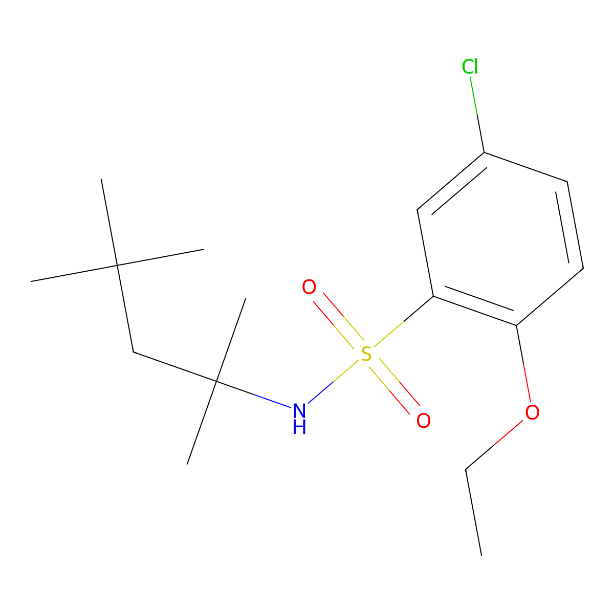 5-chloro-2-ethoxy-N-(2,4,4-trimethylpentan-2-yl)benzene-1-sulfonamide molecular structure, CAS 1903297-21-1