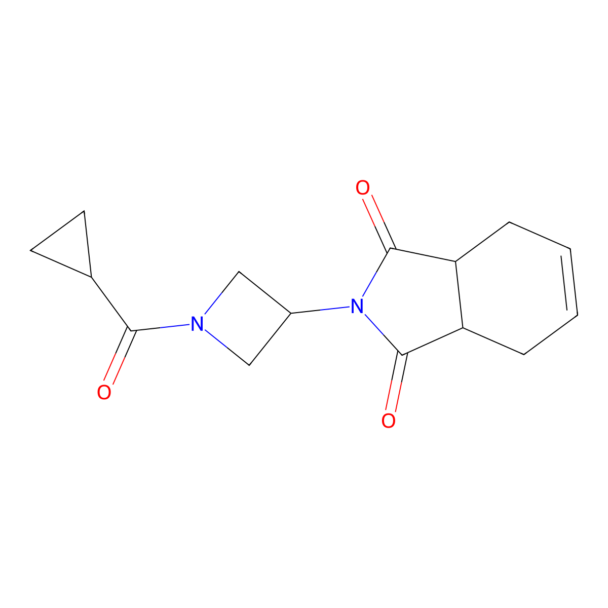 2-(1-cyclopropanecarbonylazetidin-3-yl)-2,3,3a,4,7,7a-hexahydro-1H-isoindole-1,3-dione molecular structure, CAS 1903297-51-7