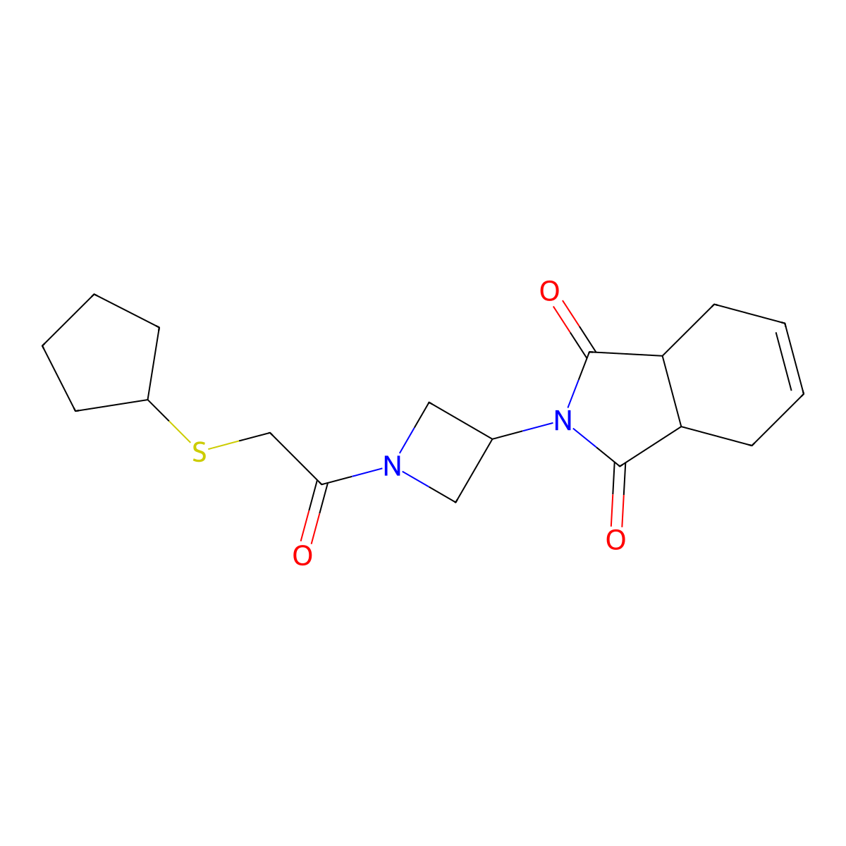 2-(1-(2-(cyclopentylthio)acetyl)azetidin-3-yl)-3a,4,7,7a-tetrahydro-1H-isoindole-1,3(2H)-dione molecular structure, CAS 1903298-37-2