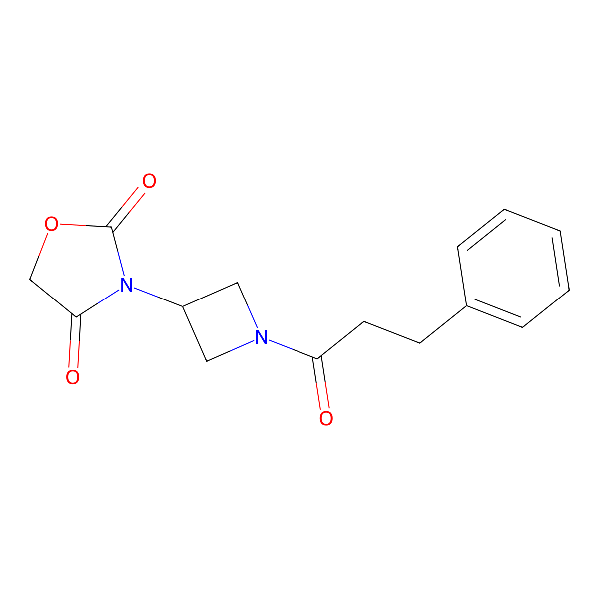 3-(1-(3-Phenylpropanoyl)azetidin-3-yl)oxazolidine-2,4-dione molecular structure, CAS 1903298-92-9