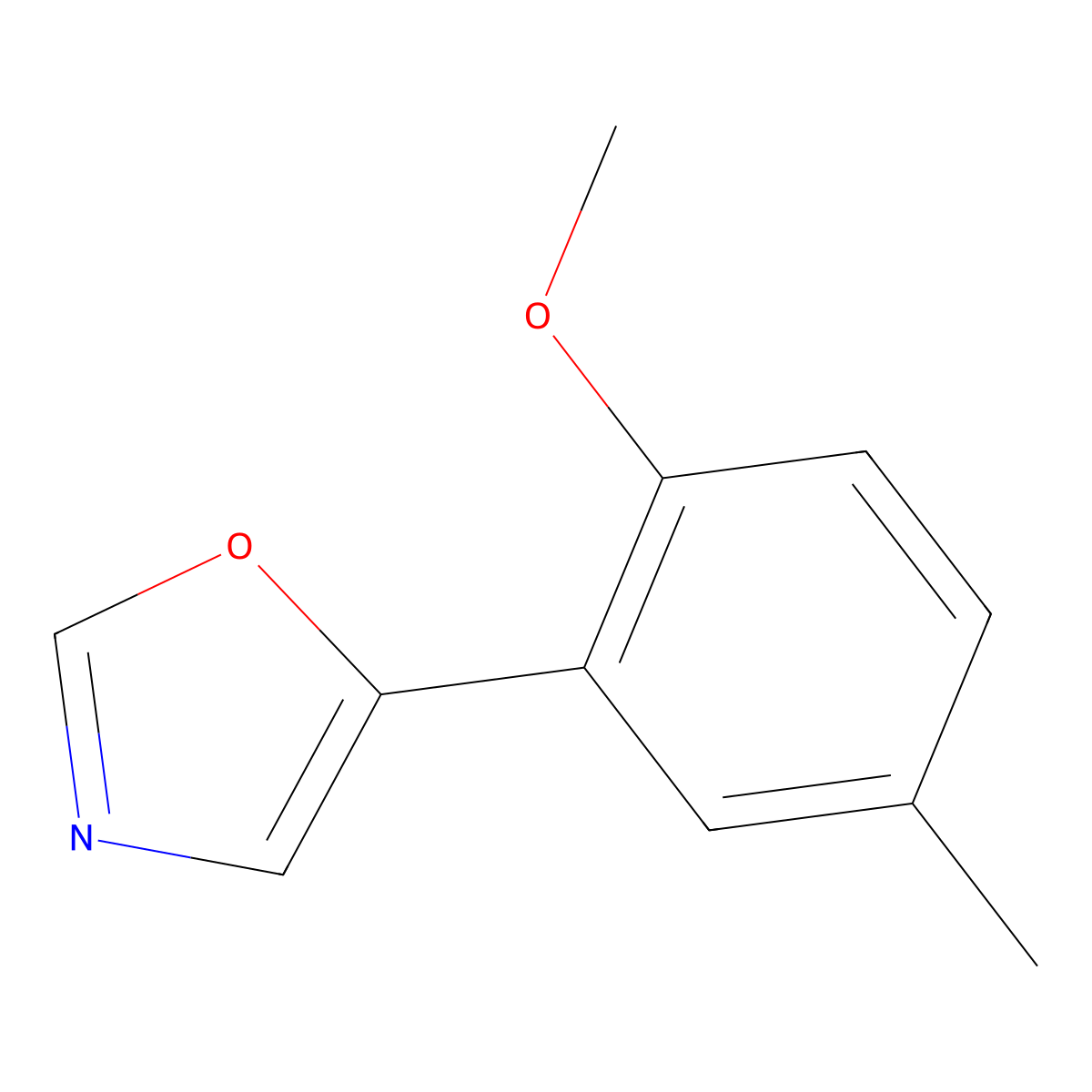 5-(2-Methoxy-5-methylphenyl)oxazole molecular structure, CAS 190330-03-1
