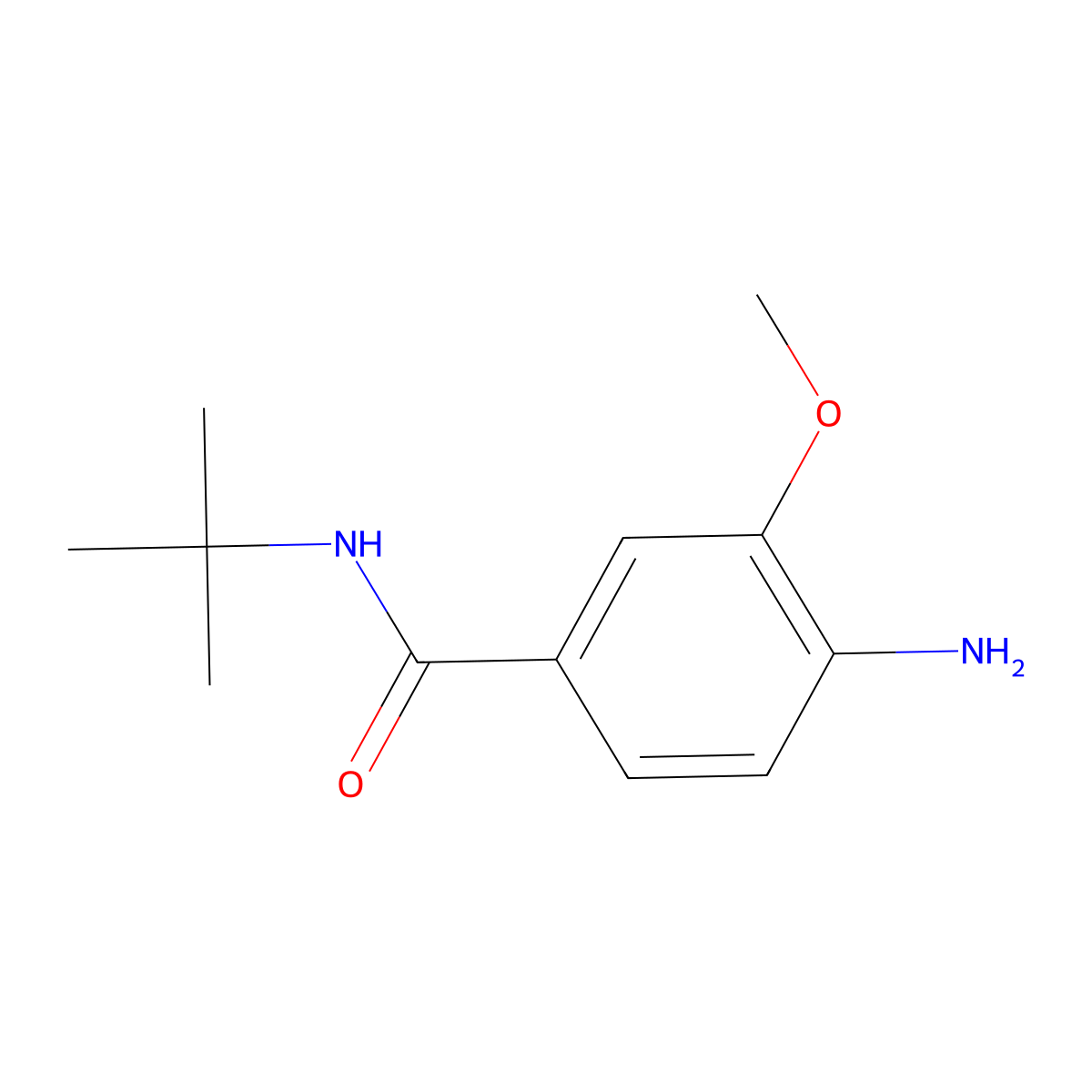 4-amino-N-tert-butyl-3-methoxybenzamide molecular structure, CAS 190330-53-1