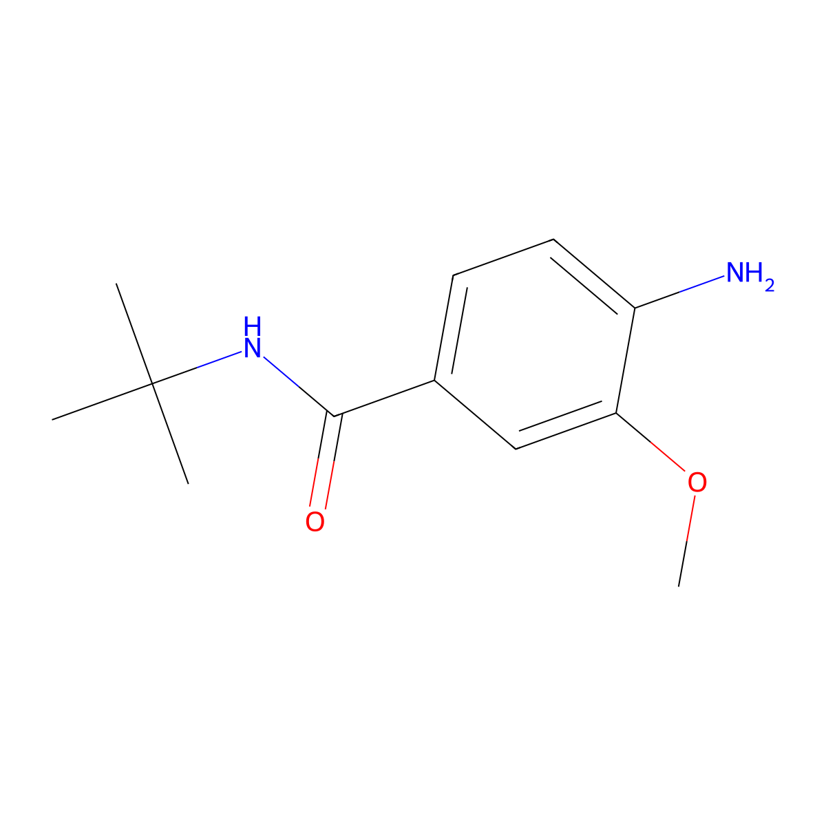 4-amino-N-tert-butyl-3-methoxybenzamide molecular structure, CAS 190330-53-1