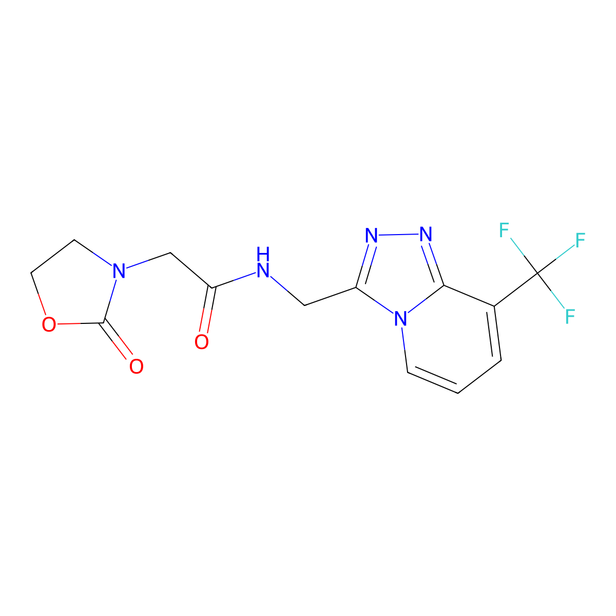 2-(2-oxooxazolidin-3-yl)-N-((8-(trifluoromethyl)-[1,2,4]triazolo[4,3-a]pyridin-3-yl)methyl)acetamide molecular structure, CAS 1903303-08-1
