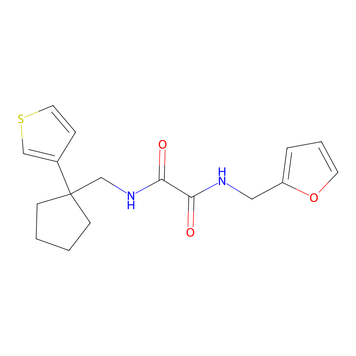 N1-(furan-2-ylmethyl)-N2-((1-(thiophen-3-yl)cyclopentyl)methyl)oxalamide molecular structure, CAS 1903303-38-7