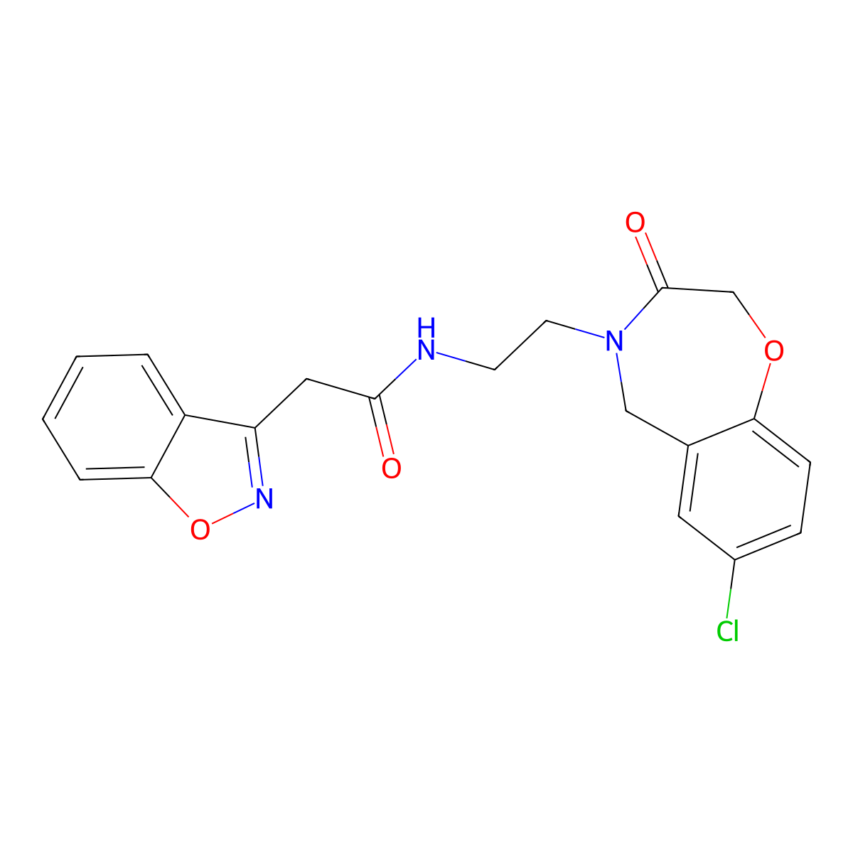 2-(benzo[d]isoxazol-3-yl)-N-(2-(7-chloro-3-oxo-2,3-dihydrobenzo[f][1,4]oxazepin-4(5H)-yl)ethyl)acetamide molecular structure, CAS 1903305-14-5