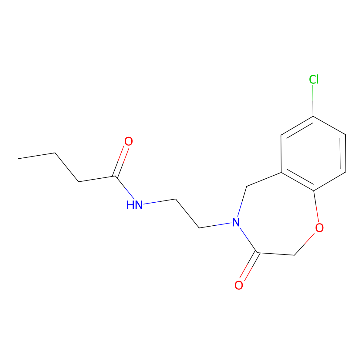 N-(2-(7-chloro-3-oxo-2,3-dihydrobenzo[f][1,4]oxazepin-4(5H)-yl)ethyl)butyramide molecular structure, CAS 1903305-24-7