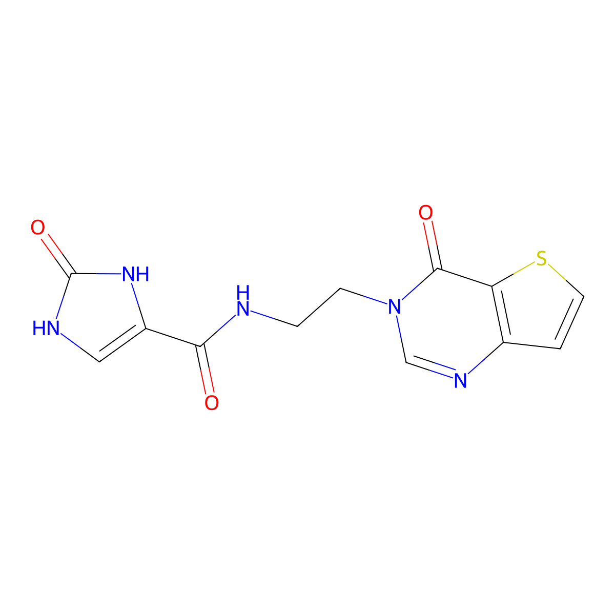 2-oxo-N-(2-(4-oxothieno[3,2-d]pyrimidin-3(4H)-yl)ethyl)-2,3-dihydro-1H-imidazole-4-carboxamide molecular structure, CAS 1903305-52-1