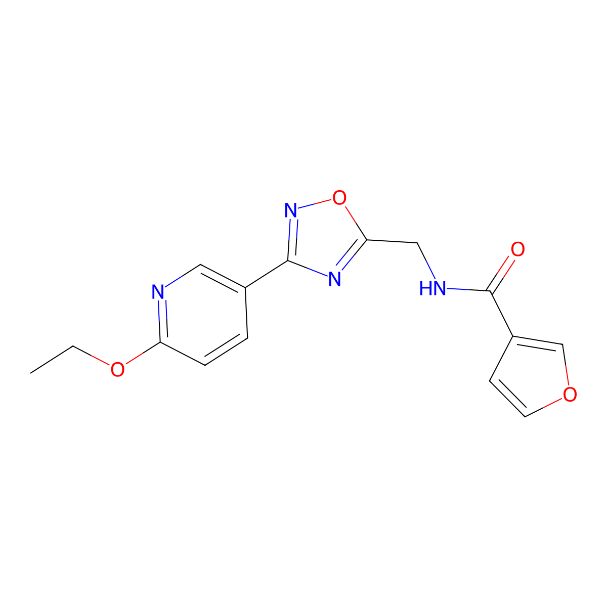 N-{[3-(6-ethoxypyridin-3-yl)-1,2,4-oxadiazol-5-yl]methyl}furan-3-carboxamide molecular structure, CAS 1903305-81-6