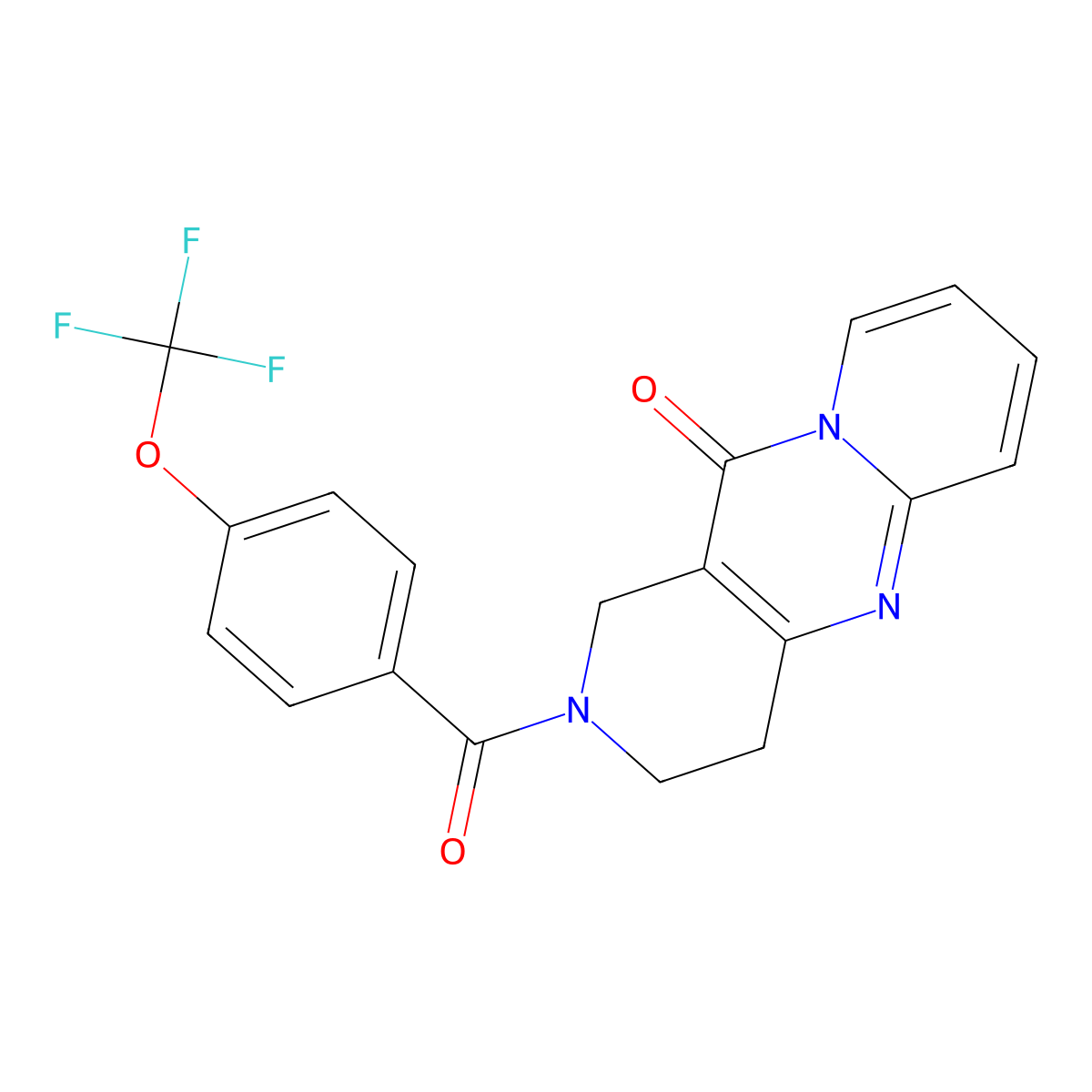 2-(4-(trifluoromethoxy)benzoyl)-3,4-dihydro-1H-dipyrido[1,2-a:4',3'-d]pyrimidin-11(2H)-one molecular structure, CAS 1903305-91-8