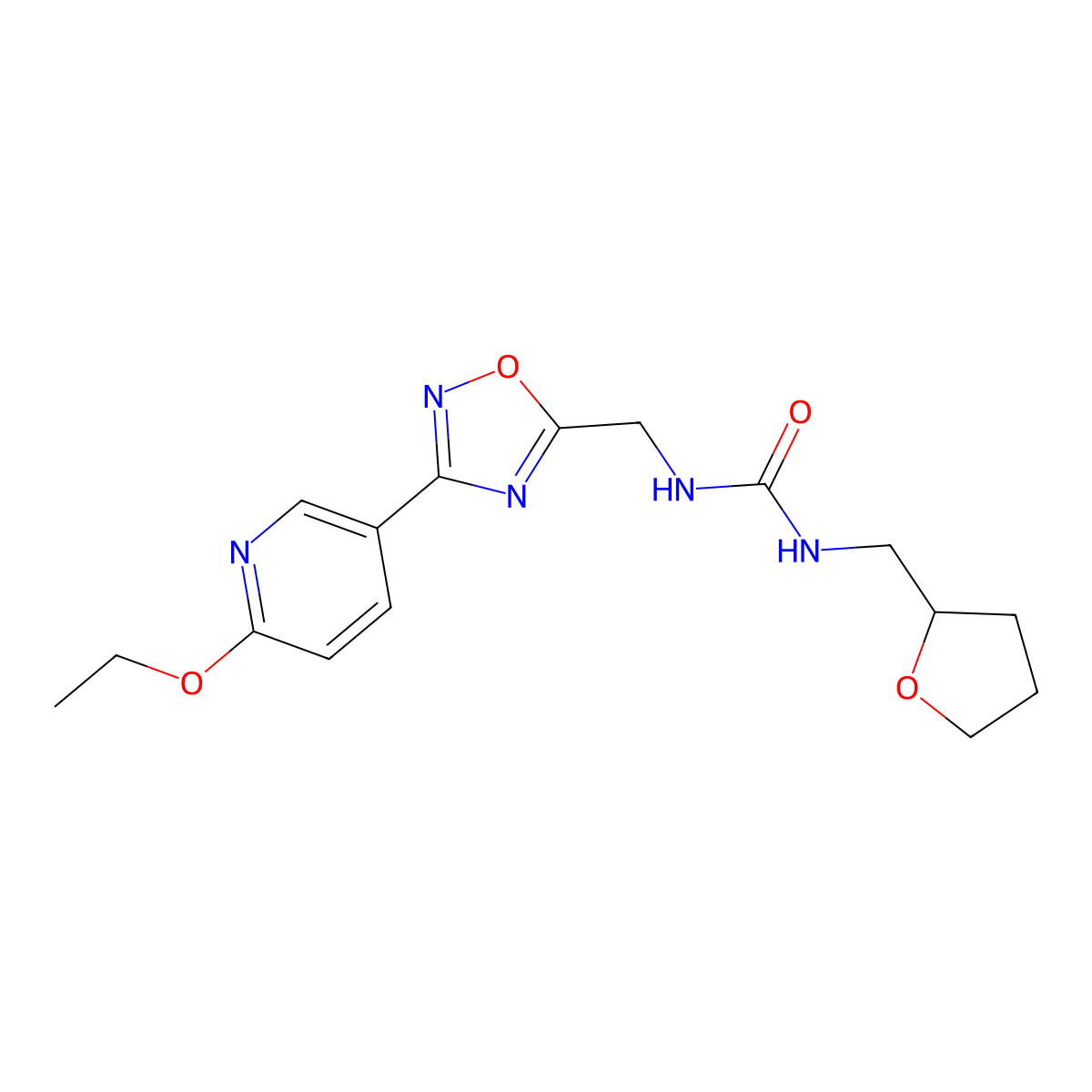 1-((3-(6-Ethoxypyridin-3-yl)-1,2,4-oxadiazol-5-yl)methyl)-3-((tetrahydrofuran-2-yl)methyl)urea molecular structure, CAS 1903305-96-3