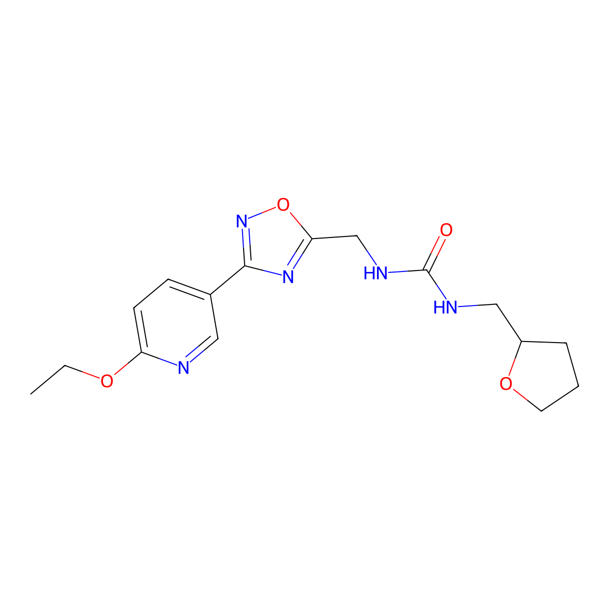 1-((3-(6-Ethoxypyridin-3-yl)-1,2,4-oxadiazol-5-yl)methyl)-3-((tetrahydrofuran-2-yl)methyl)urea molecular structure, CAS 1903305-96-3