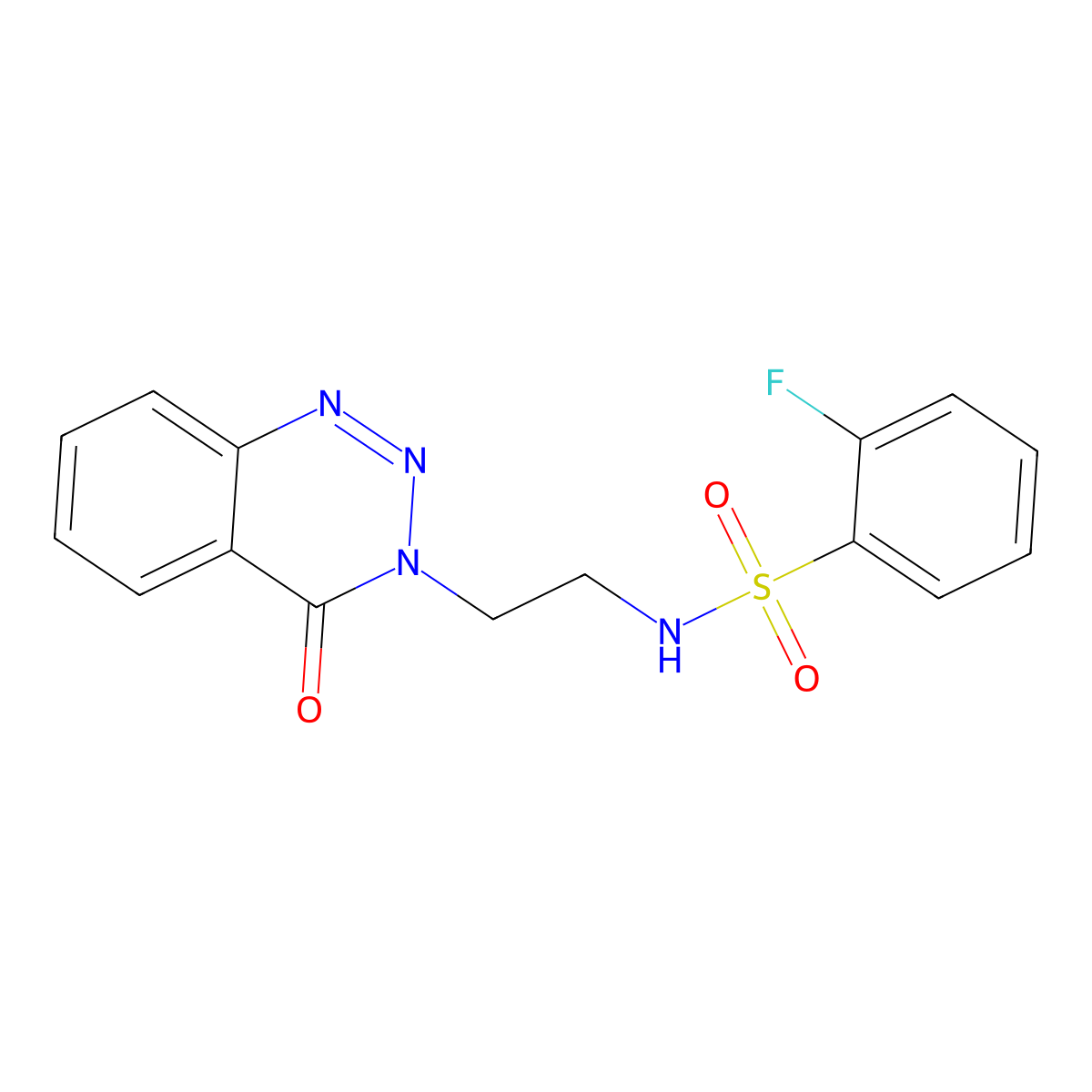 2-fluoro-N-(2-(4-oxobenzo[d][1,2,3]triazin-3(4H)-yl)ethyl)benzenesulfonamide molecular structure, CAS 1903307-82-3