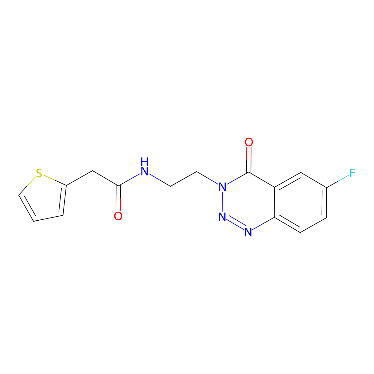 N-(2-(6-fluoro-4-oxobenzo[d][1,2,3]triazin-3(4H)-yl)ethyl)-2-(thiophen-2-yl)acetamide molecular structure, CAS 1903307-94-7
