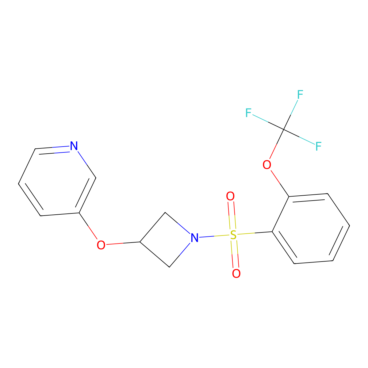 3-((1-((2-(Trifluoromethoxy)phenyl)sulfonyl)azetidin-3-yl)oxy)pyridine molecular structure, CAS 1903308-57-5
