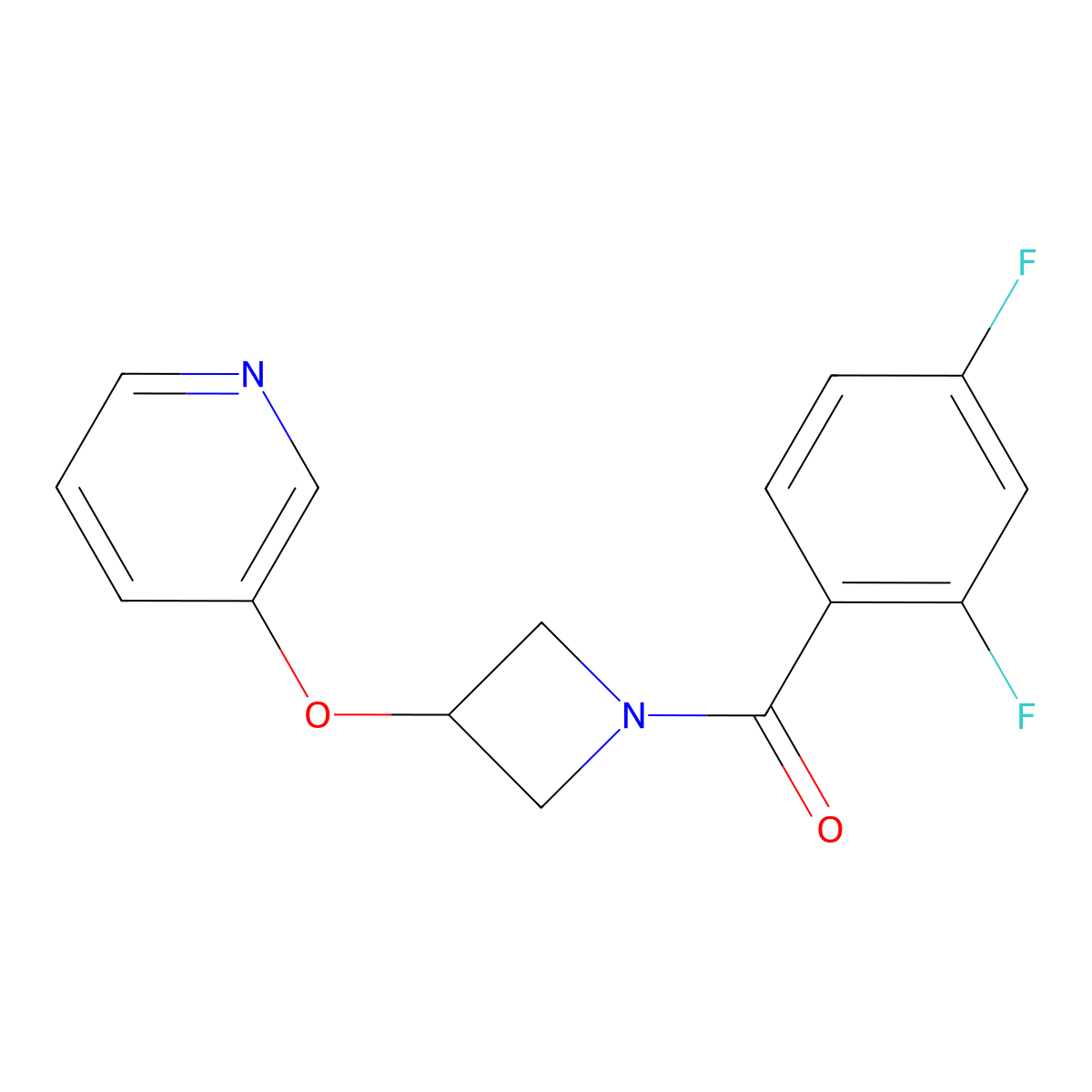 (2,4-Difluorophenyl)(3-(pyridin-3-yloxy)azetidin-1-yl)methanone molecular structure, CAS 1903313-37-0