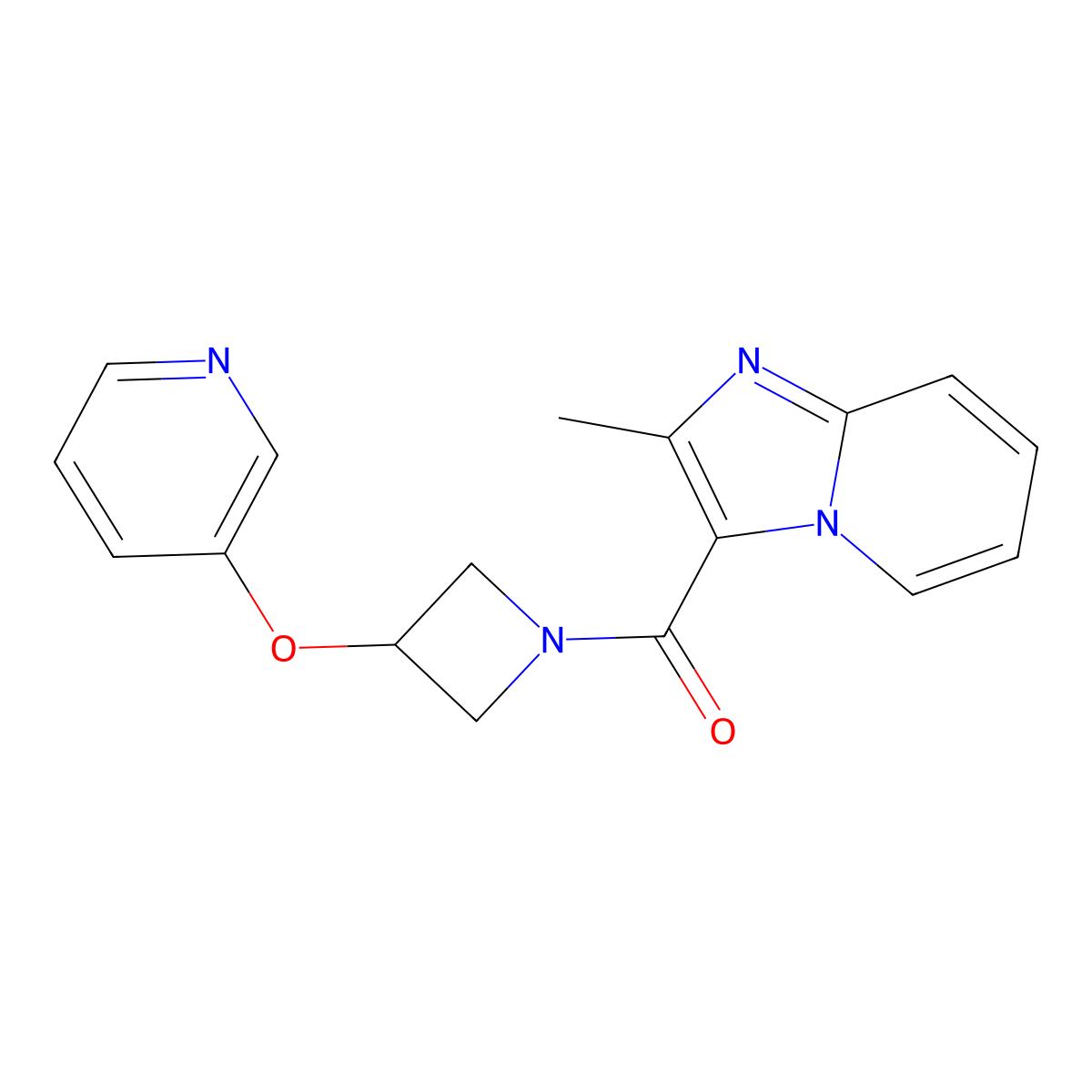 (2-Methylimidazo[1,2-a]pyridin-3-yl)(3-(pyridin-3-yloxy)azetidin-1-yl)methanone molecular structure, CAS 1903313-54-1
