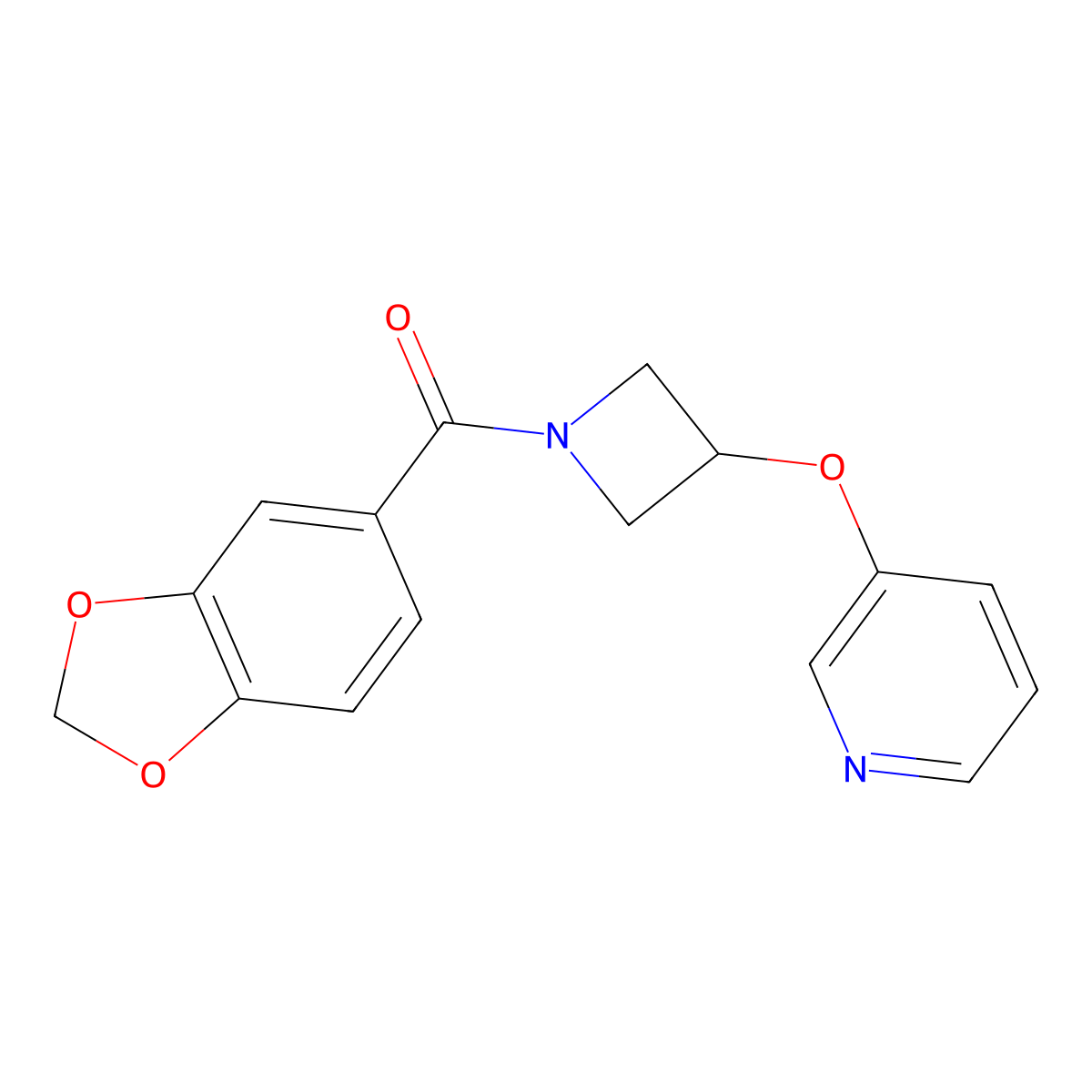 Benzo[d][1,3]dioxol-5-yl(3-(pyridin-3-yloxy)azetidin-1-yl)methanone molecular structure, CAS 1903314-98-6
