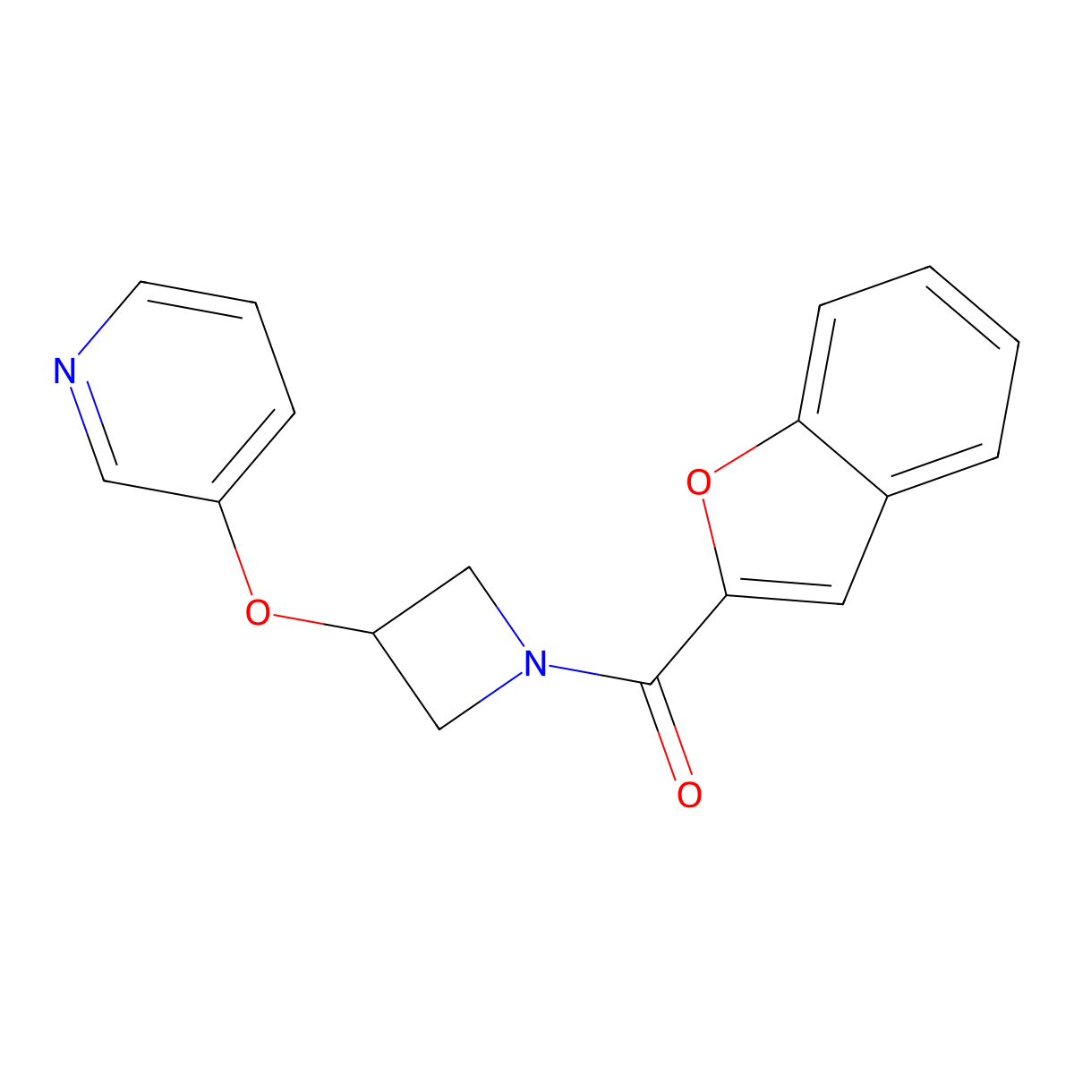 Benzofuran-2-yl(3-(pyridin-3-yloxy)azetidin-1-yl)methanone molecular structure, CAS 1903315-06-9