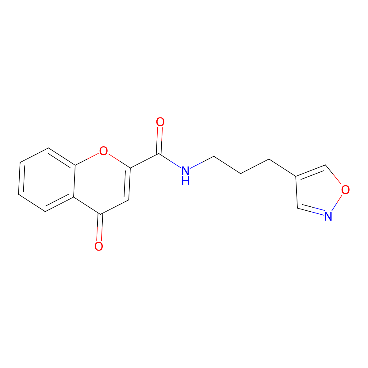 N-(3-(isoxazol-4-yl)propyl)-4-oxo-4H-chromene-2-carboxamide molecular structure, CAS 1903323-89-6