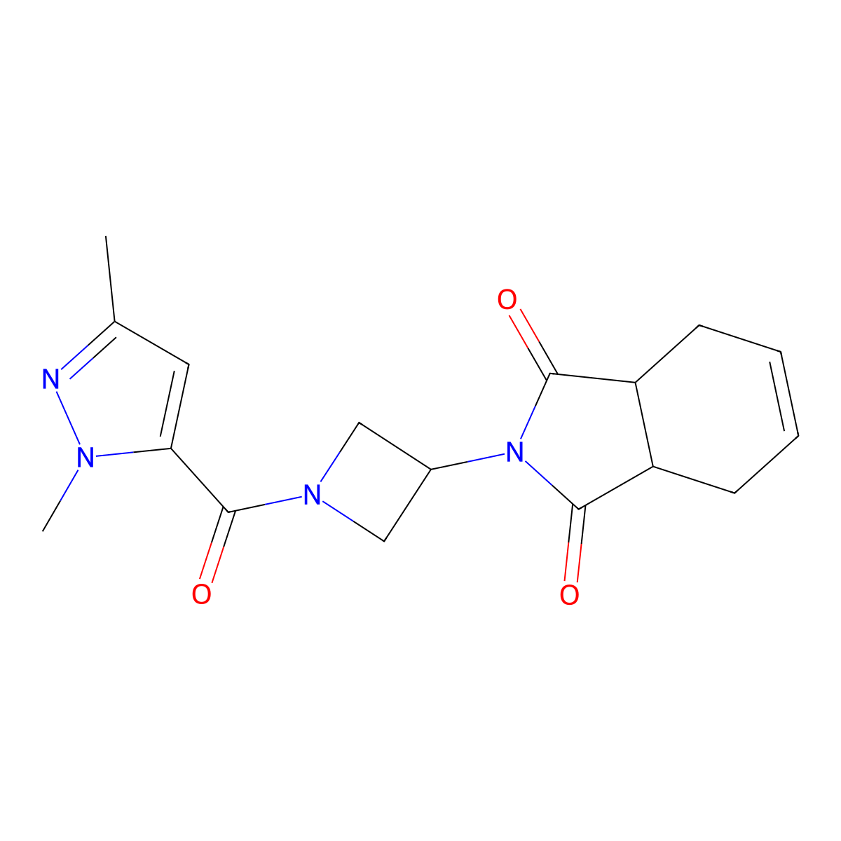 2-(1-(1,3-dimethyl-1H-pyrazole-5-carbonyl)azetidin-3-yl)-3a,4,7,7a-tetrahydro-1H-isoindole-1,3(2H)-dione molecular structure, CAS 1903324-48-0