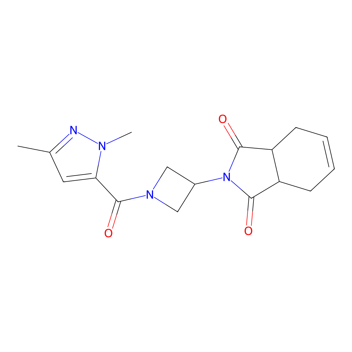2-(1-(1,3-dimethyl-1H-pyrazole-5-carbonyl)azetidin-3-yl)-3a,4,7,7a-tetrahydro-1H-isoindole-1,3(2H)-dione molecular structure, CAS 1903324-48-0