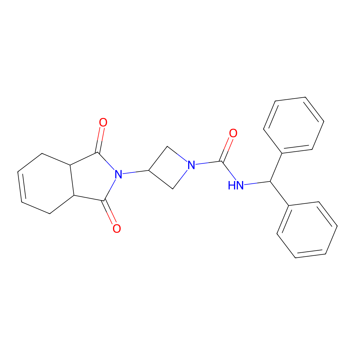 N-benzhydryl-3-(1,3-dioxo-3a,4,7,7a-tetrahydro-1H-isoindol-2(3H)-yl)azetidine-1-carboxamide molecular structure, CAS 1903324-52-6