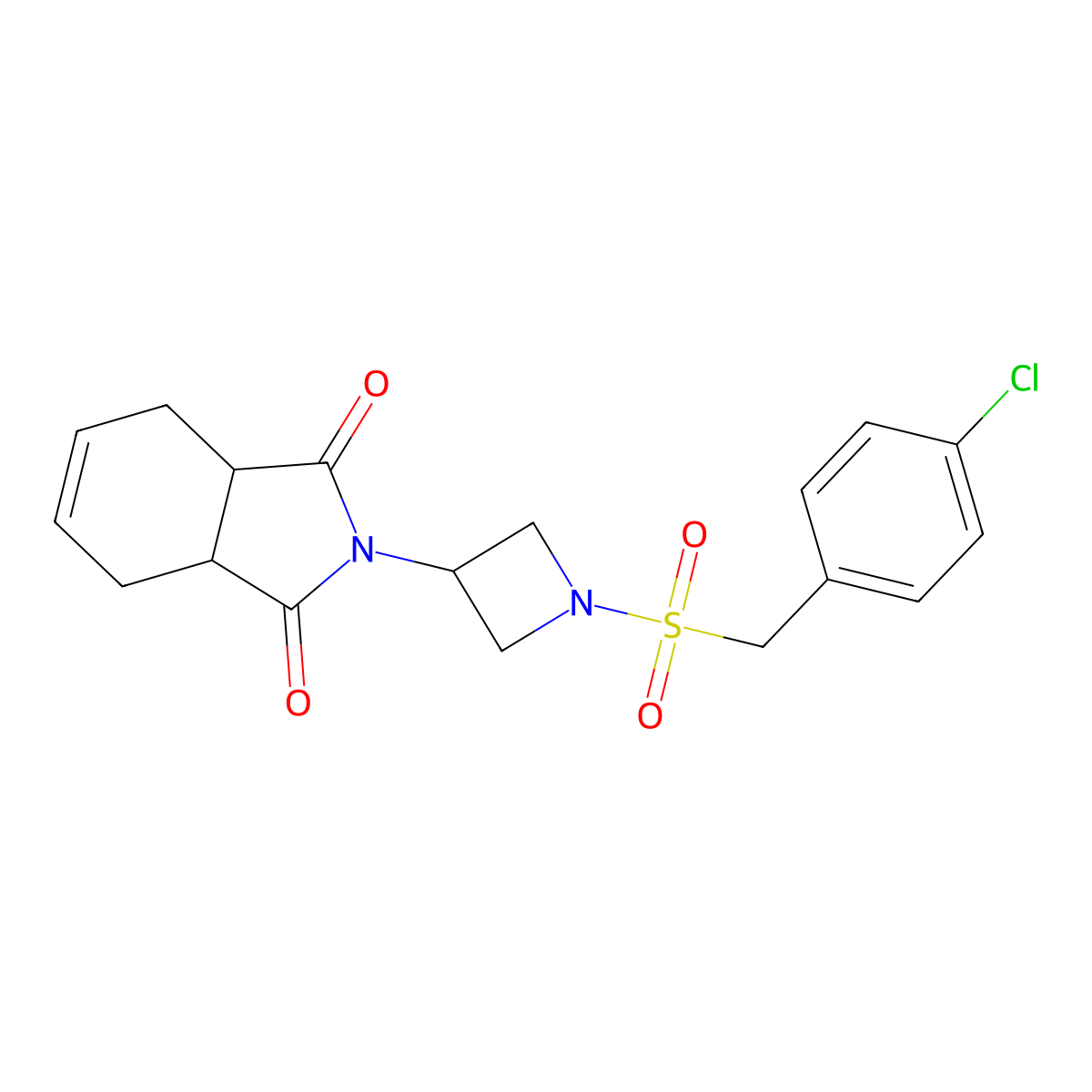 2-(1-((4-chlorobenzyl)sulfonyl)azetidin-3-yl)-3a,4,7,7a-tetrahydro-1H-isoindole-1,3(2H)-dione molecular structure, CAS 1903325-27-8