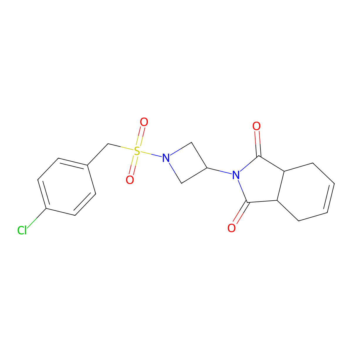 2-(1-((4-chlorobenzyl)sulfonyl)azetidin-3-yl)-3a,4,7,7a-tetrahydro-1H-isoindole-1,3(2H)-dione molecular structure, CAS 1903325-27-8