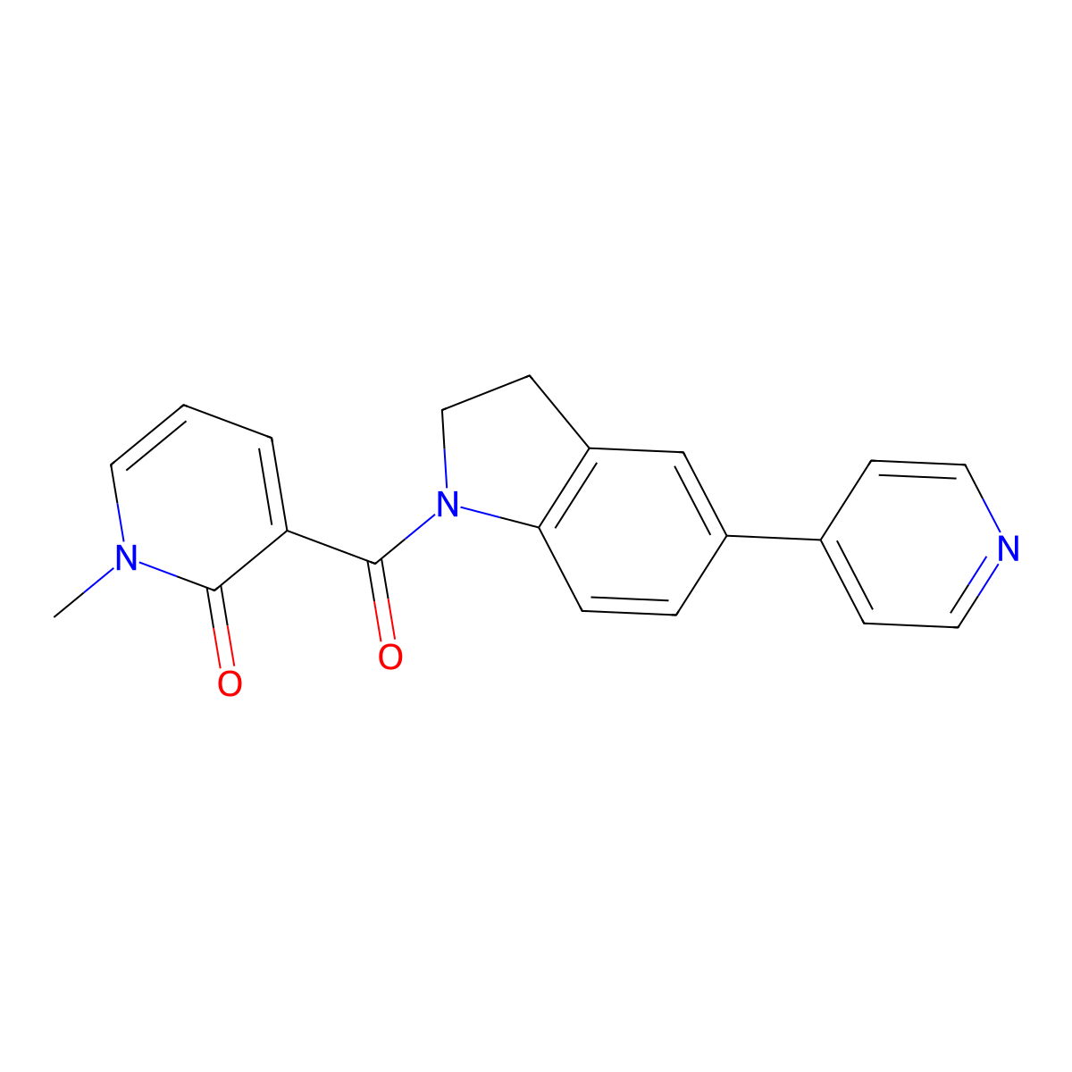 1-methyl-3-(5-(pyridin-4-yl)indoline-1-carbonyl)pyridin-2(1H)-one molecular structure, CAS 1903326-87-3