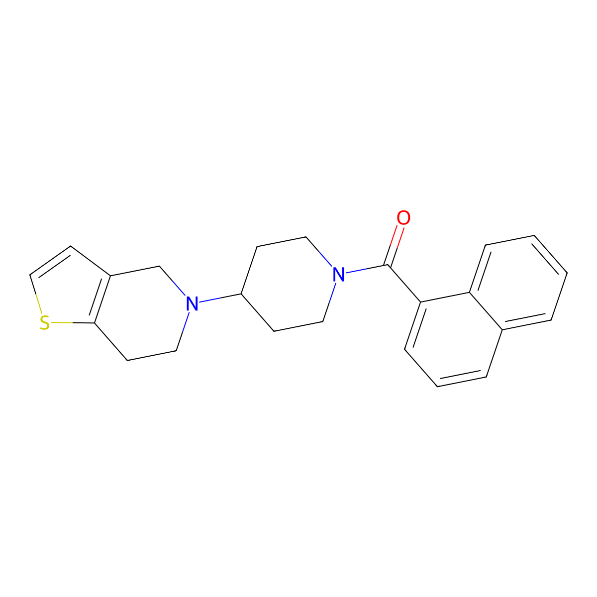 (4-(6,7-dihydrothieno[3,2-c]pyridin-5(4H)-yl)piperidin-1-yl)(naphthalen-1-yl)methanone molecular structure, CAS 1903328-49-3